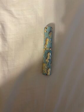 tarte Lip Balm & Gloss Tube in Teal with Gold Seahorse Design
